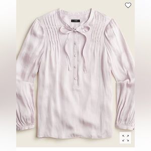 NWT J Crew Featherweight satin tie-neck top Size S